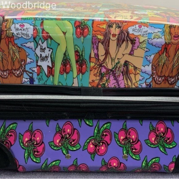 Colorful Betsey Johnson Comic and cherries suitcase. - Picture 4 of 5